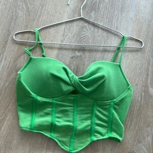 Lime Green bustier corset top Medium